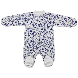 Человечек для новорожденных на кнопках Звезда с серой отделкой