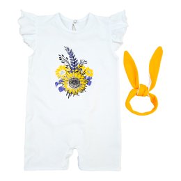 Белый песочник с повязкой для девочки Sunflower