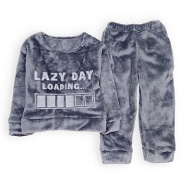 Сіра піжама велсофт Lazy Day