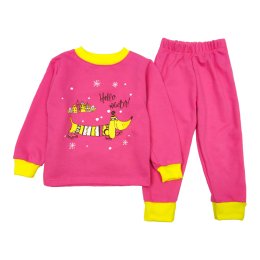 Детская пижама розового цвета с принтом и начесом Winter